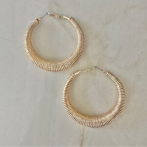 Gold Coiled Hoop Earrings